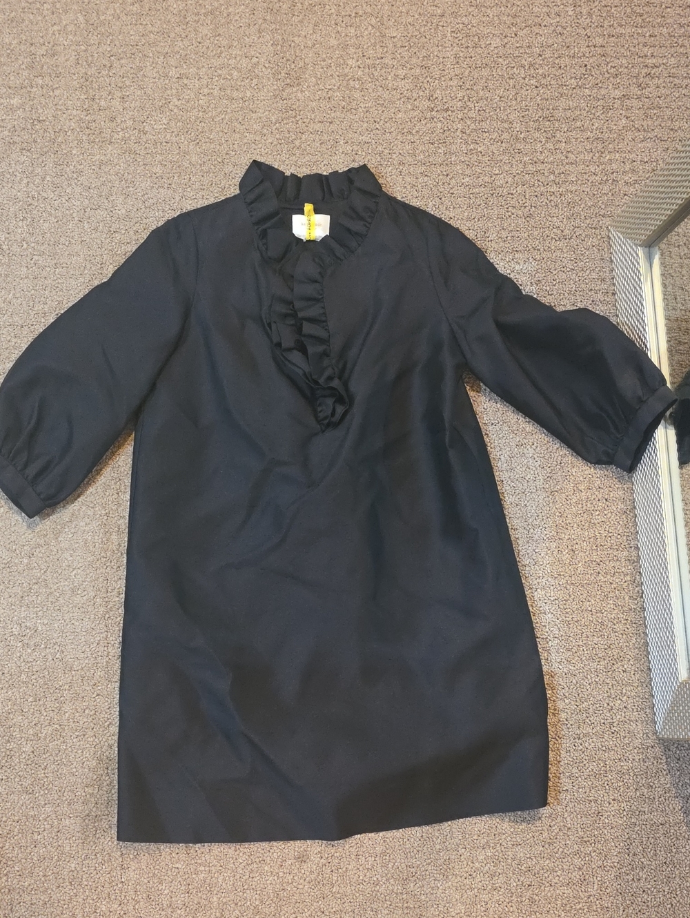 kate spade Black Ruffle-Front A-Line Dress